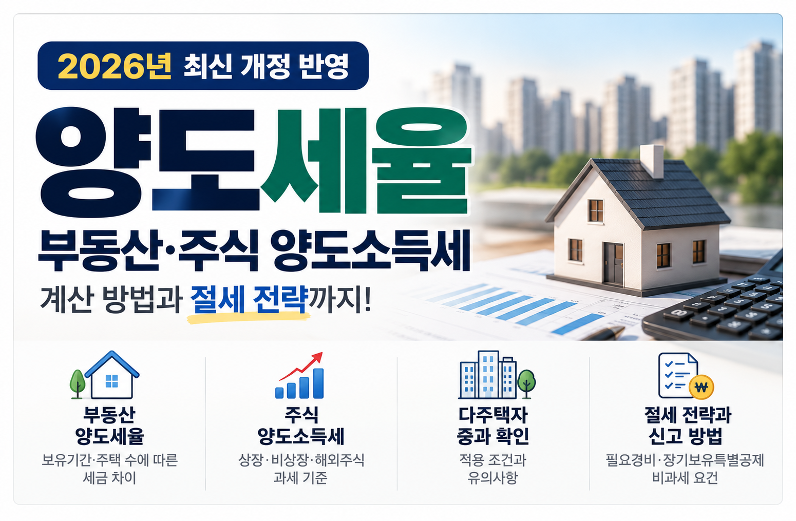 양도세율 총정리! 부동산·주식 양도소득세 계산과 절세 시 주의사항