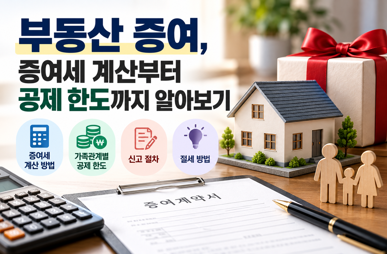 부동산 증여, 증여세 계산부터 공제 한도까지 알아보기